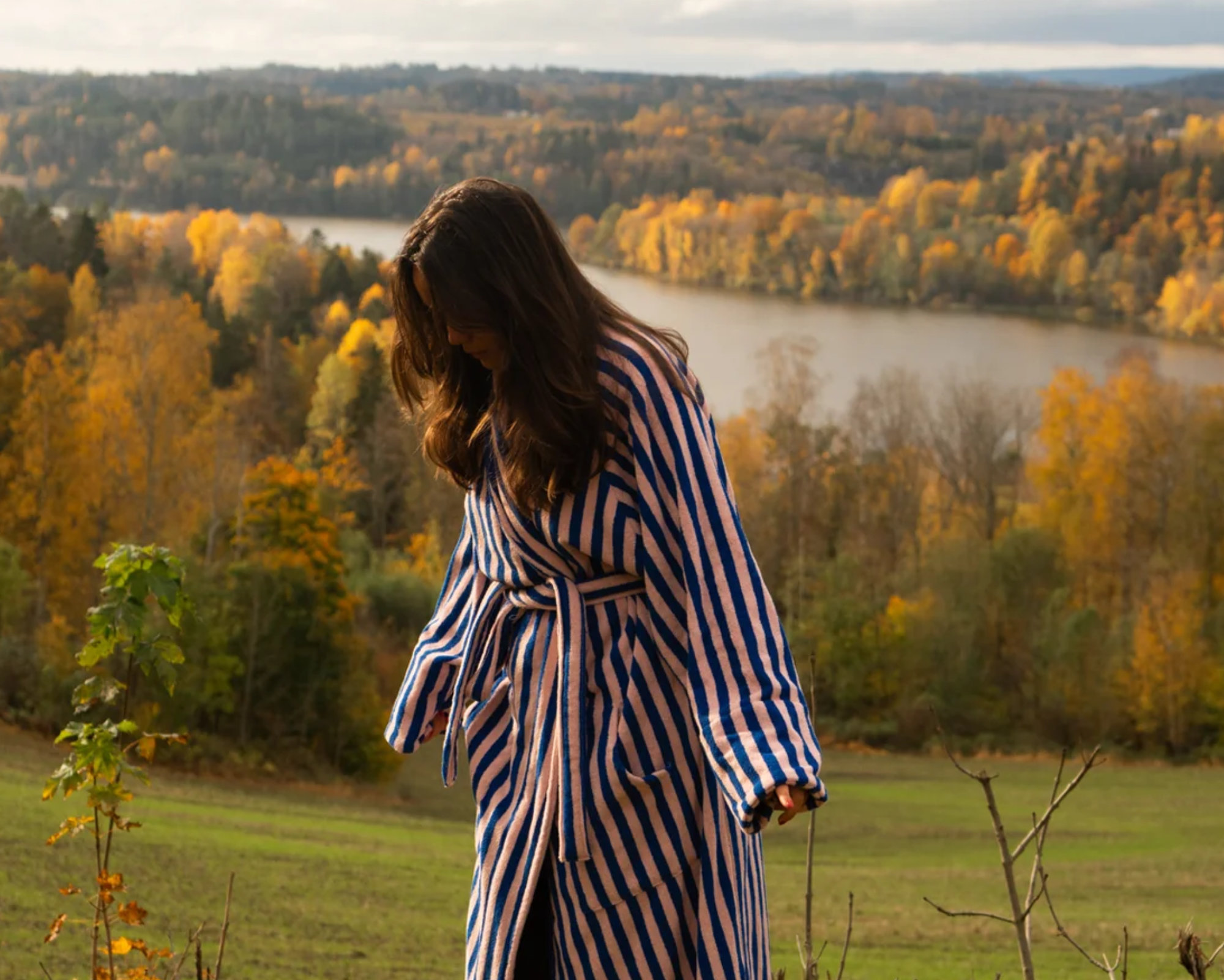 Bathrobe NARAM Dazzling blue & rose