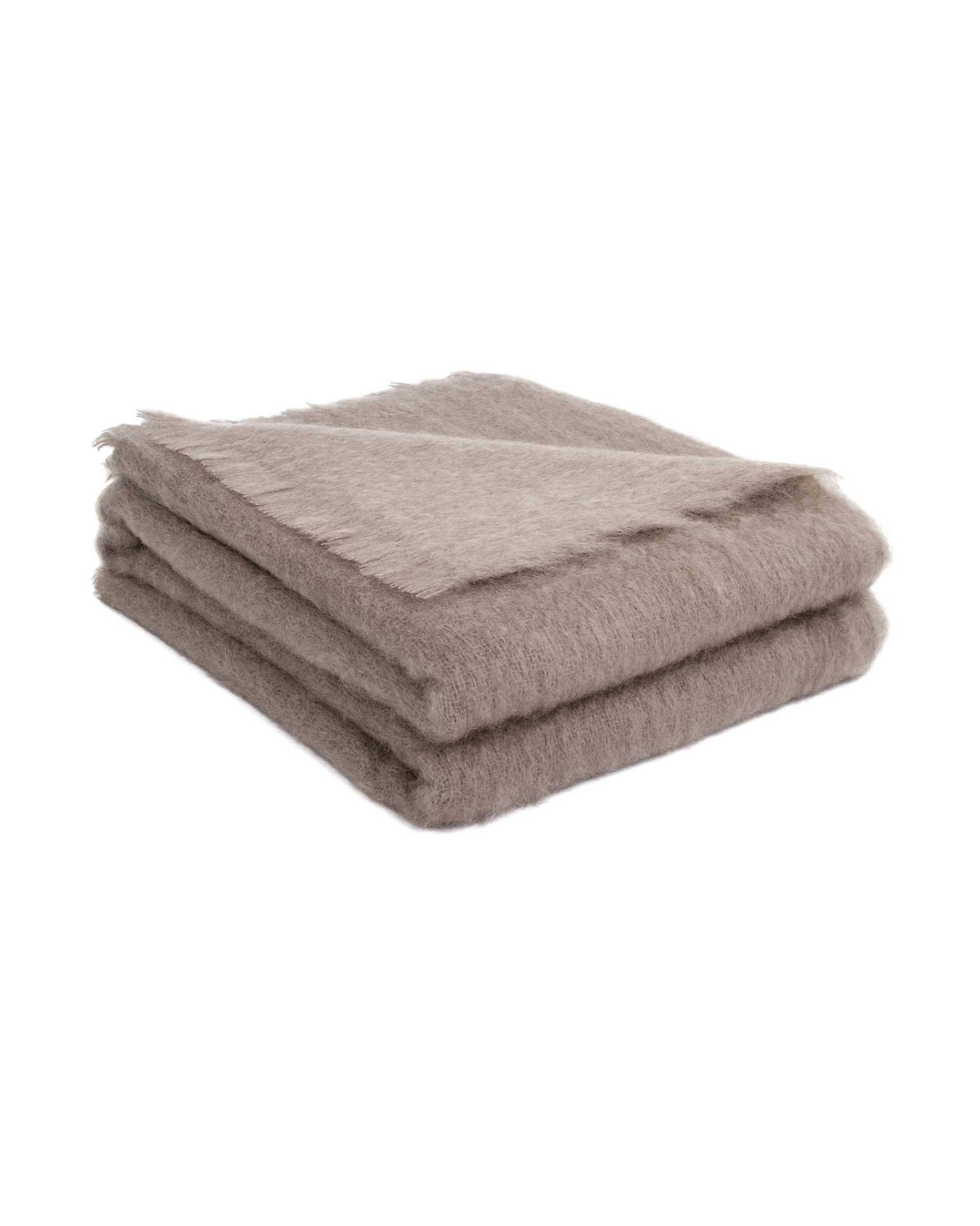 Brun de Vian-Tiran - Plaid MOHAIR UNI Taupe - 140x180 cm - Taupe