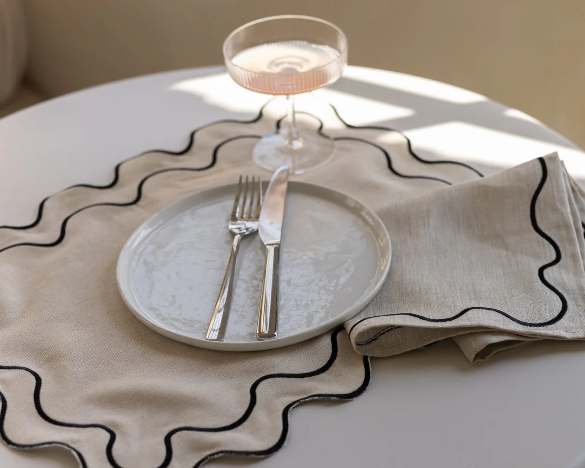 Kulu Club - Placemat WAVY Beige - 2p 38x48cm - Beige