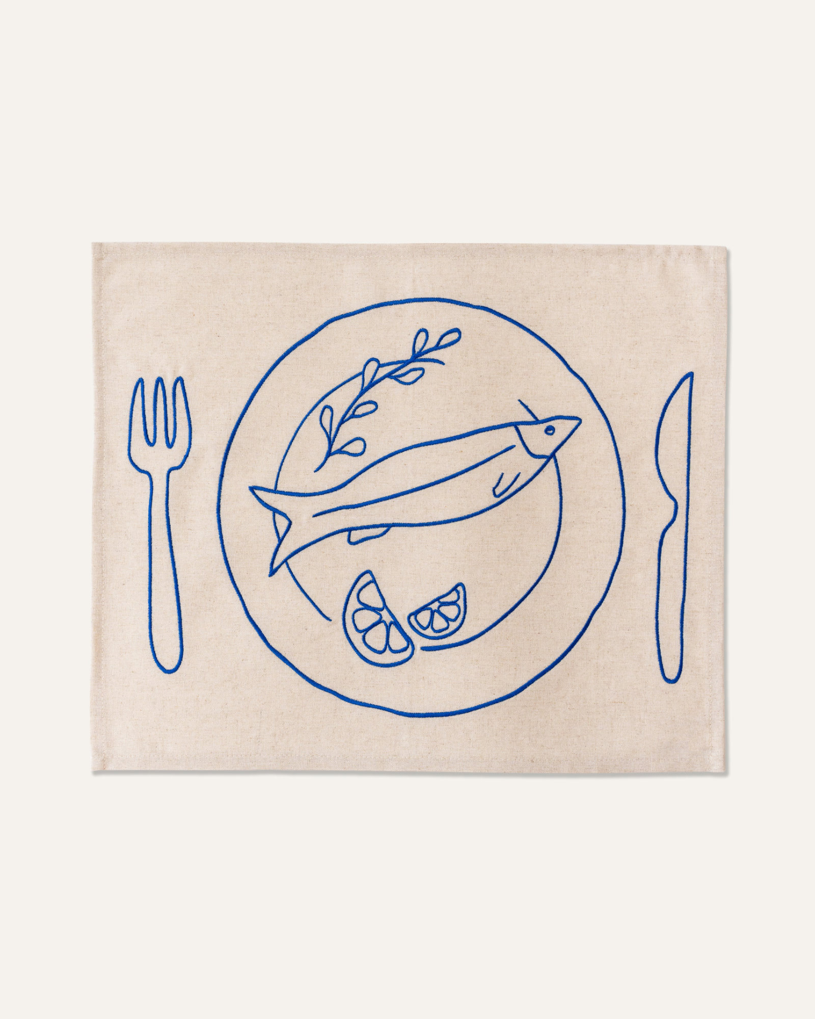 Kulu Club - Napperon PLATE WITH FISH - 2p 38x48cm - plat_000