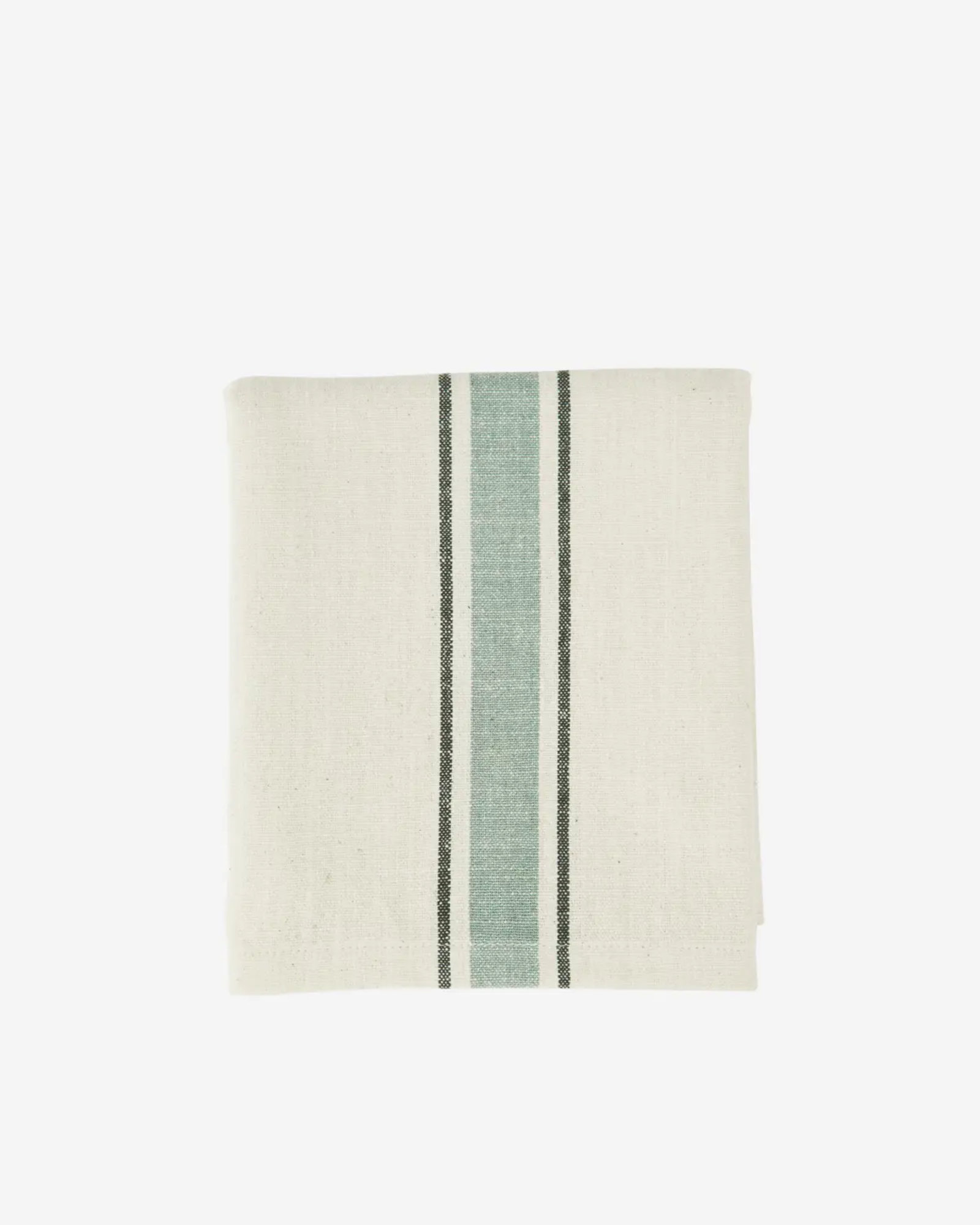 Torchon STRIPED Off white, sage, dark green