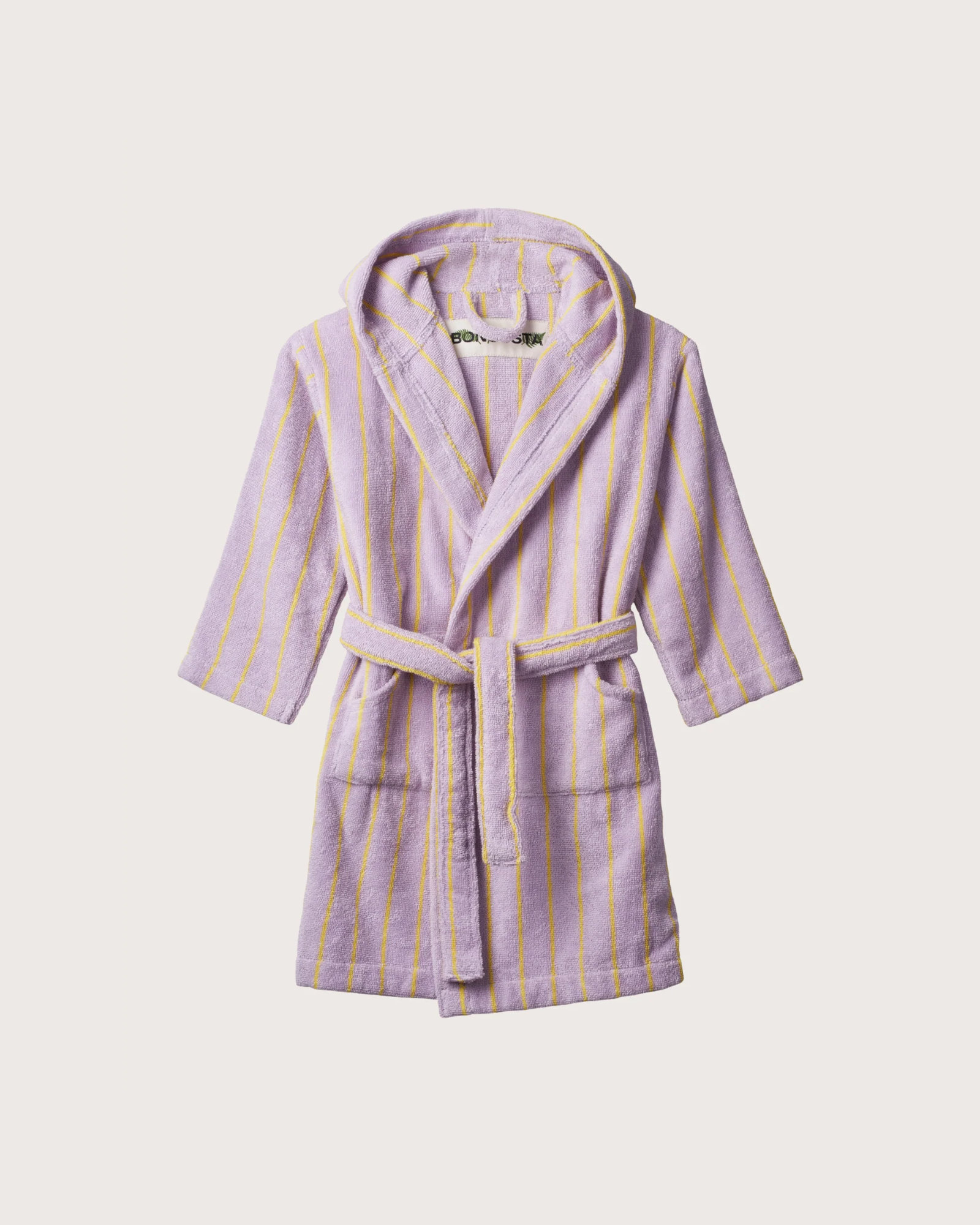 Bathrobe kids NARAM Lilac & neon yellow