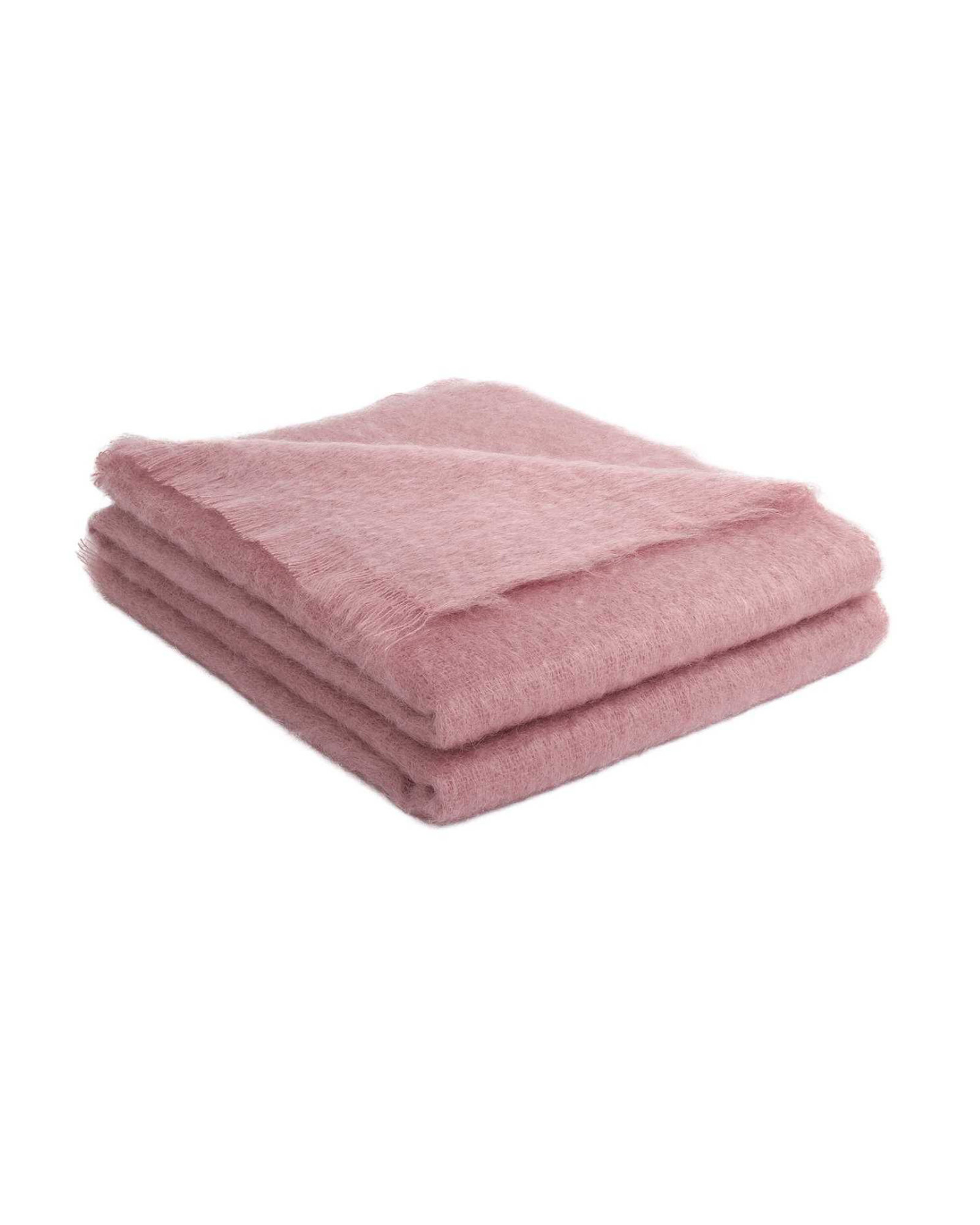 Brun de Vian-Tiran - Throw MOHAIR UNI Rose Ancien - 140x180 cm - Rose Ancien