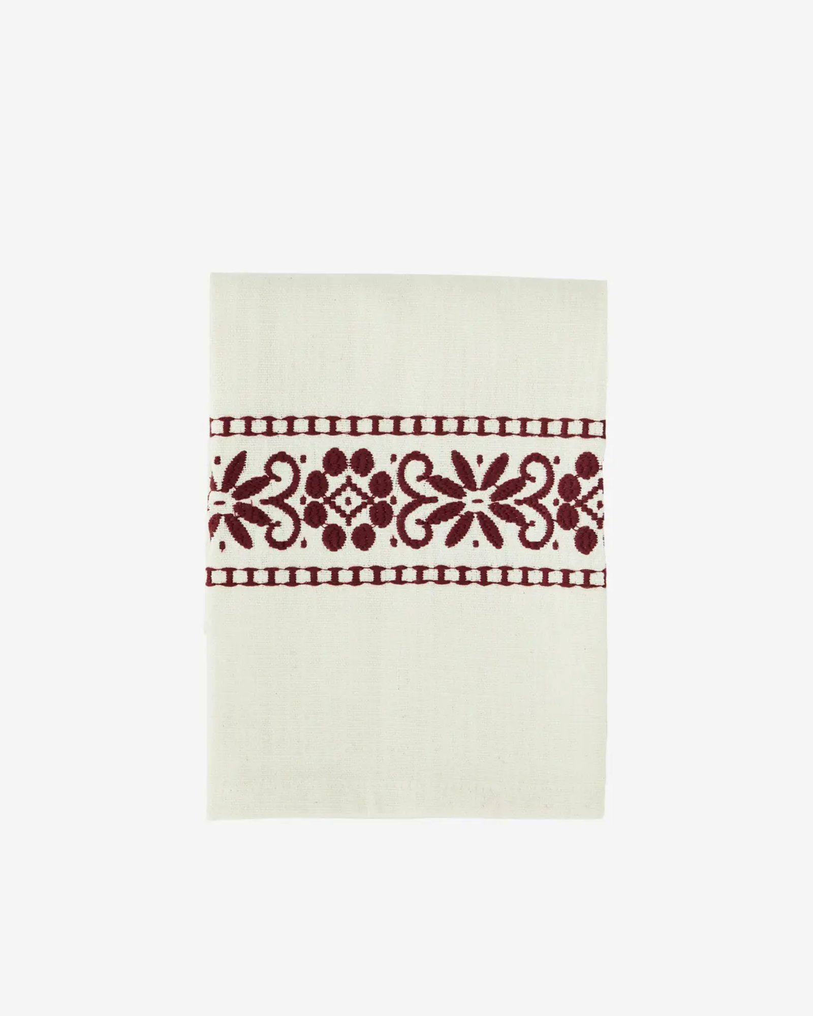 Torchon EMBROIDERED Off white, red