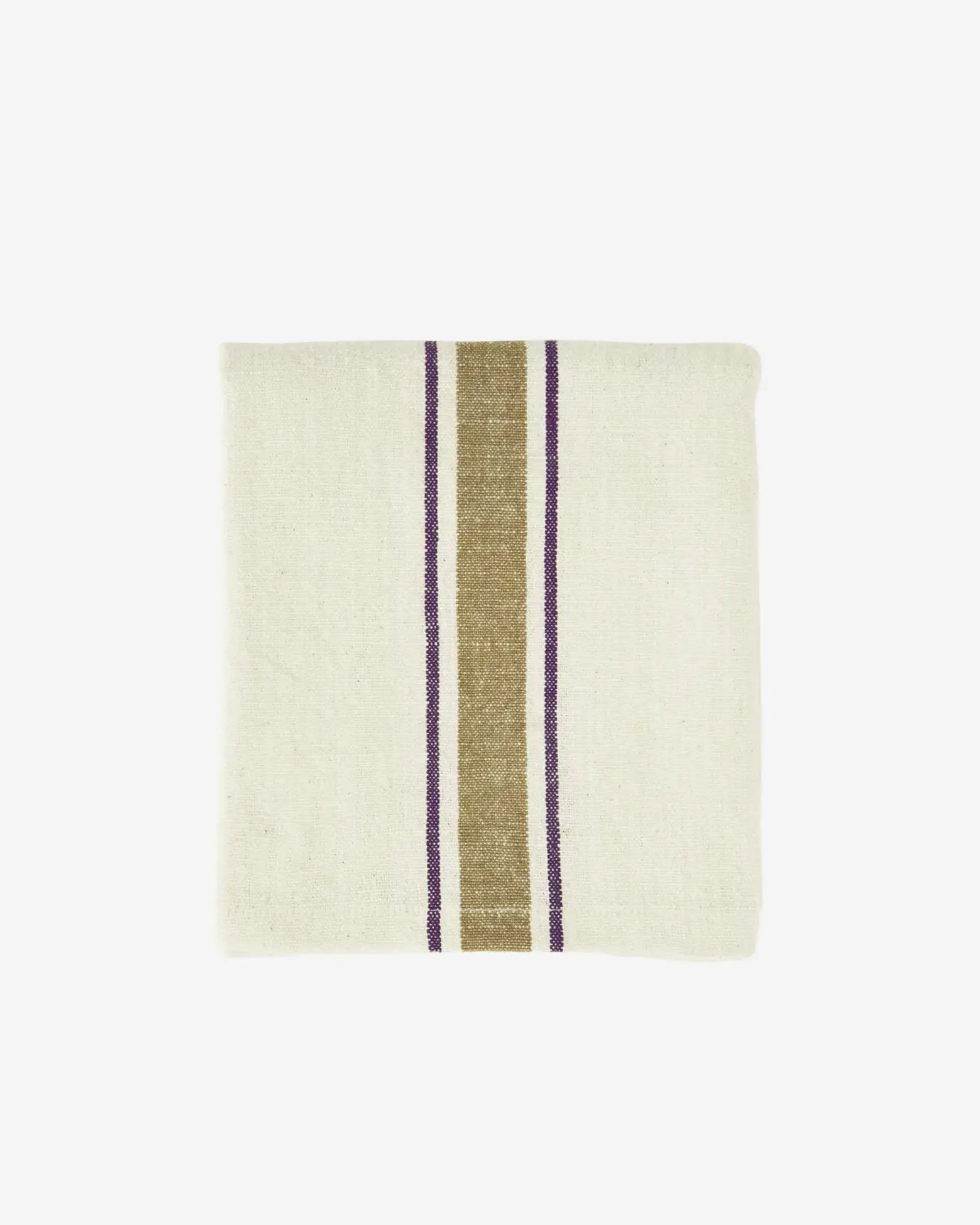 Torchon STRIPED Off white, mustard, plum