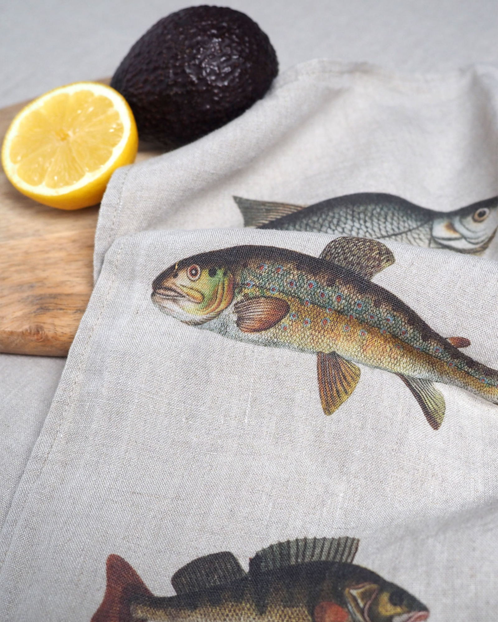 Linoroom - Kitchen towel FISHES - 42x60 cm - c.Linen