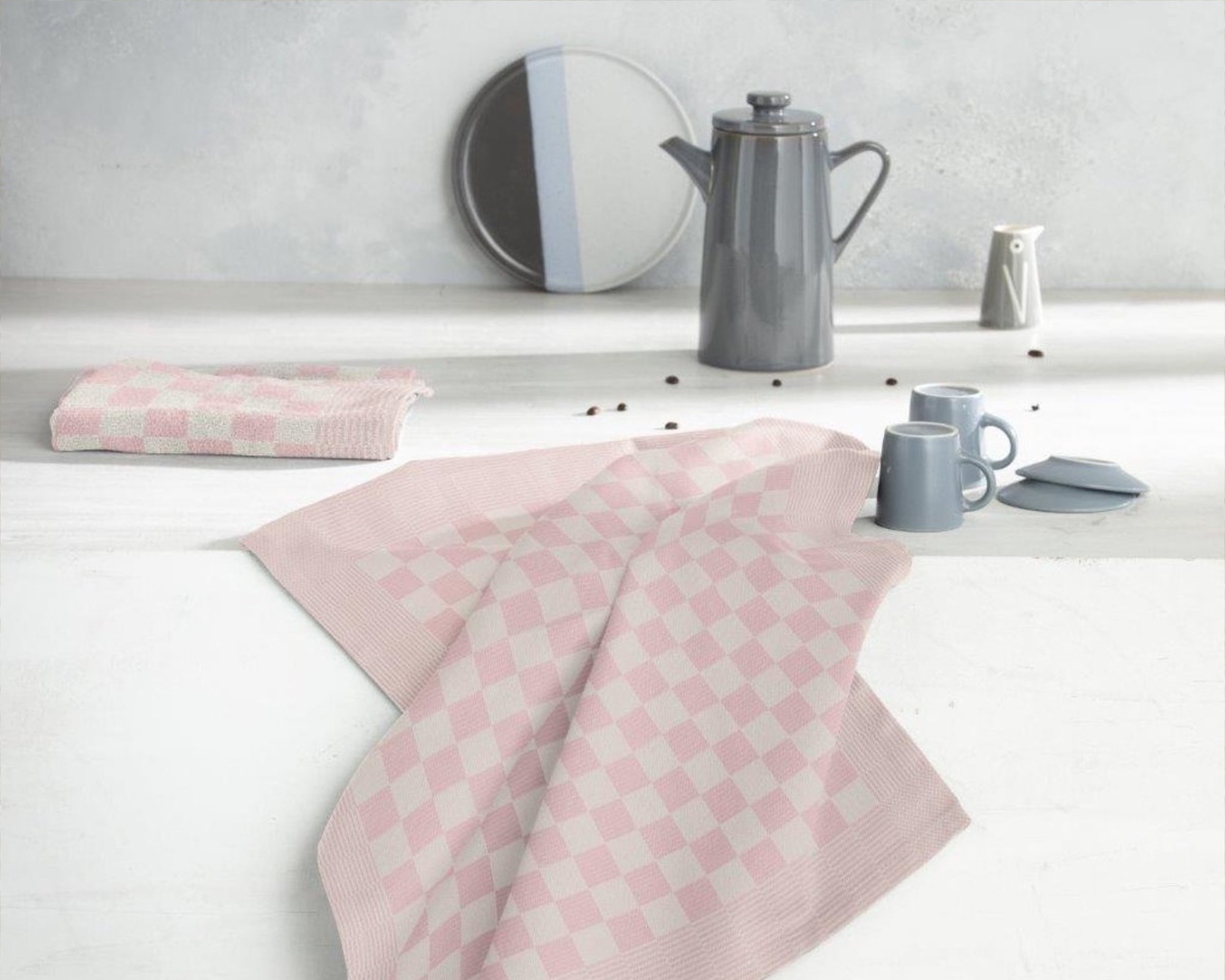 Arli - Keukenhanddoek BARBECUE Pastel Pink - 60x65 cm - Pastel Pink